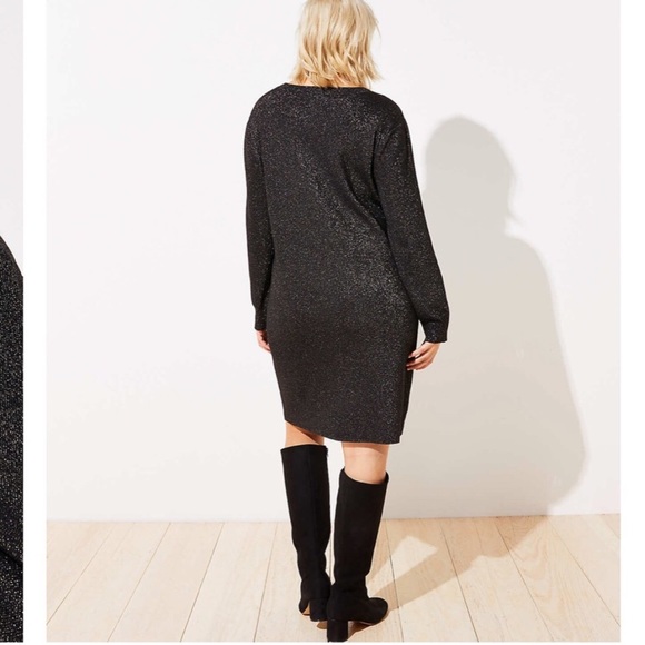 LOFT Plus Shimmering Black Sweater Dress size 20/22 NWT - Picture 9 of 16